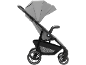 Grauer Kinderwagen mit dem Text „SHOP N CARE“ auf dem Gestell.