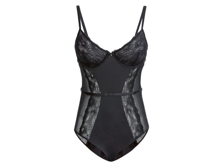 Gehe zu Vollbildansicht: esmara® Damen Spitzen-Body mit Zierschleife, elegant - Bild 1