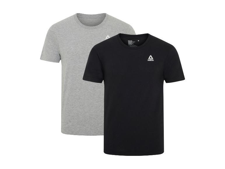 Reebok Herren 2er-Pack T-Shirts, ein graues und ein schwarzes.