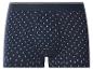 Herren-Boxershorts mit dunkelblauem Muster und elastischem Bund.