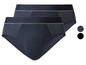 Zwei Paar dunkelblaue Boxershorts mit weißem Saum.