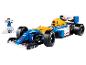Lego Williams FW14B Rennwagen mit Minifigur und Displayplatte.