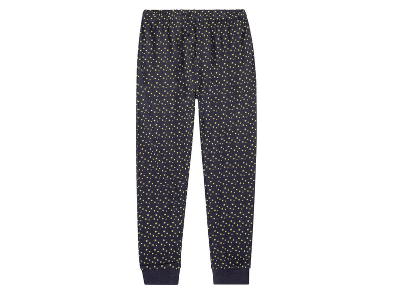 Dunkelblaue Schlafhose mit goldenen Sternen.