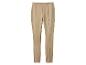 Beige High-Waist-Hose mit vertikalem Streifen an jedem Bein.