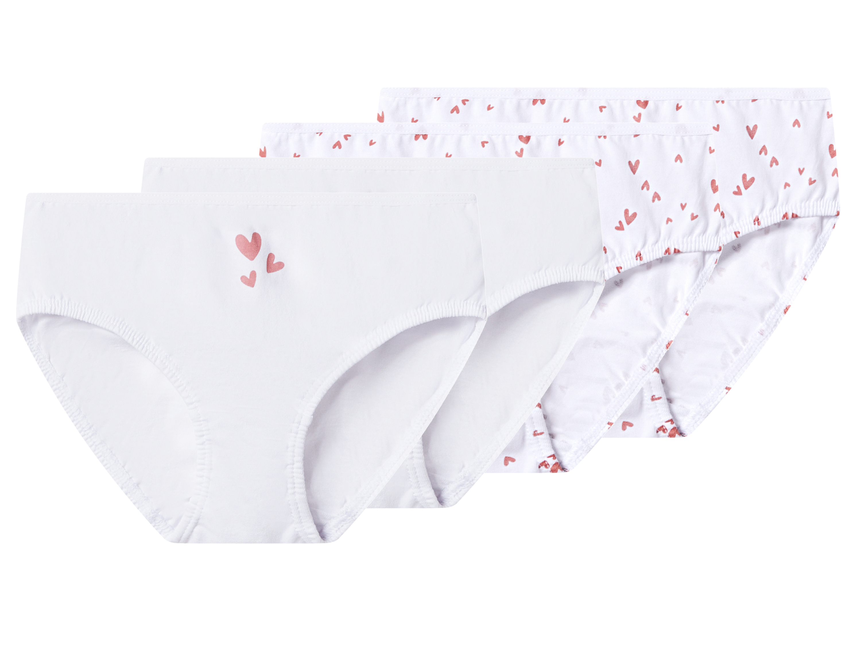 LUPILU® Kleinkinder Mädchen Slip 4er (Weiß, 122/128)