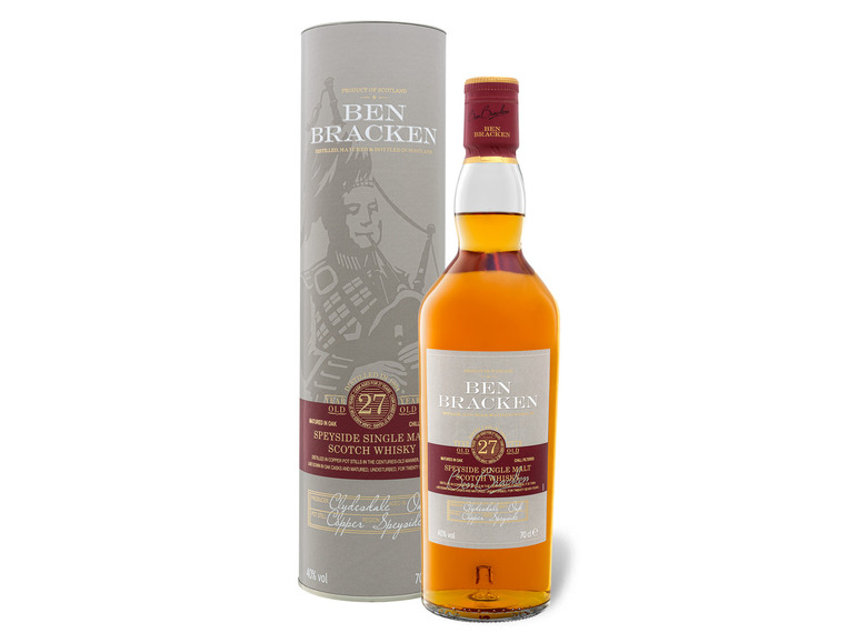 Gehe zu Vollbildansicht: Ben Bracken Speyside Single Malt Scotch Whisky 27 Jahre mit Geschenkbox 40% Vol - Bild 1