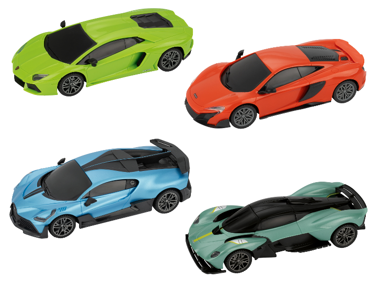 LUPILU Spielzeug-RC-Autos in Form von Supercars in verschiedenen Farben.