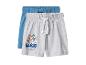 Zwei Jungen-Shorts, eine blaue und eine graue mit Paw Patrol-Charakteren und dem Text „Good Pups“.