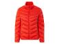 Eine rote Steppjacke mit Reißverschluss.