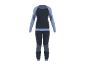 Damen-Thermo-Unterwäsche-Set, Oberteil und Hose, blau und dunkelgrau