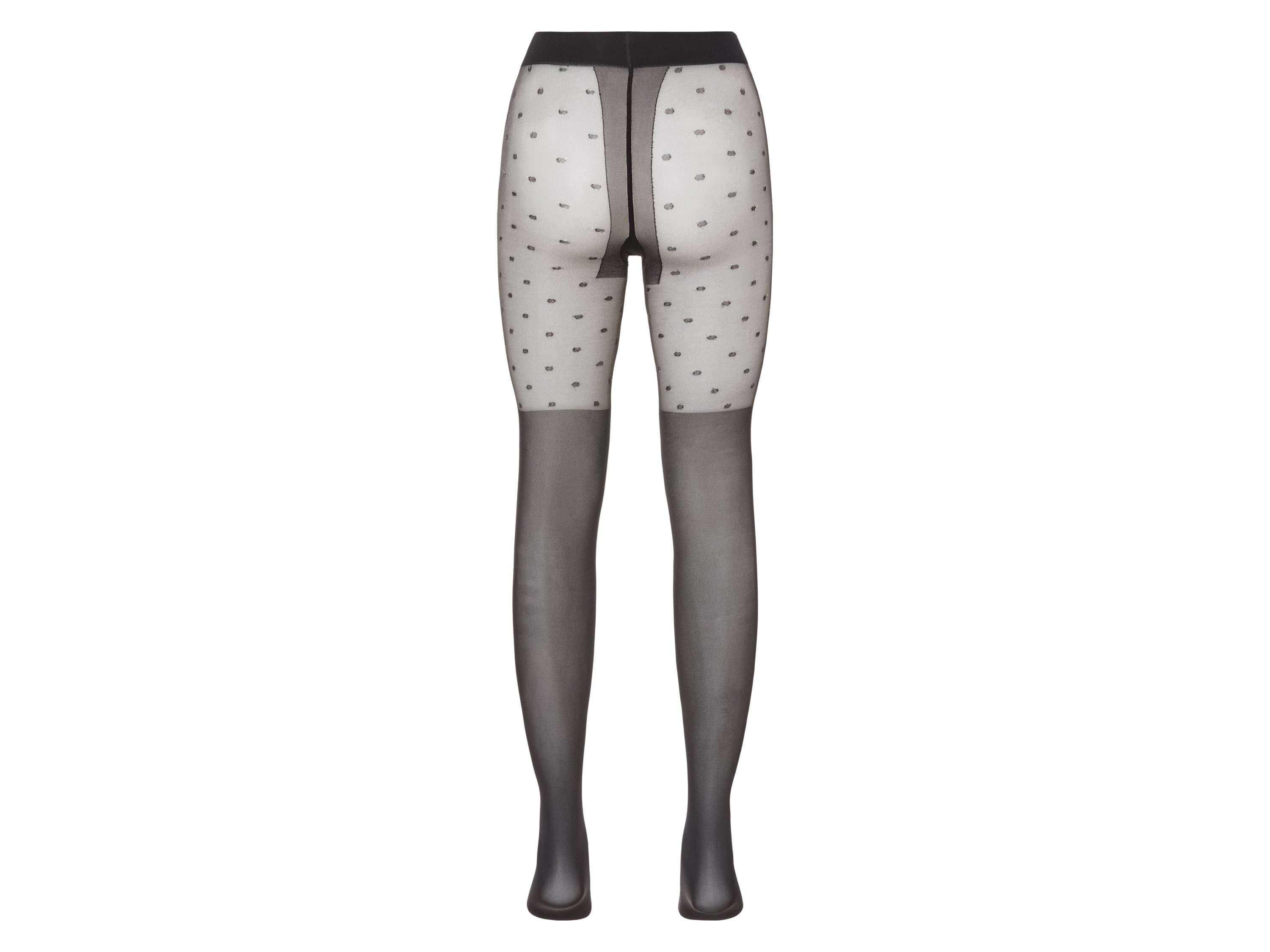 Thumbnail - esmara® Damen Feinstrumpfhose mit Overknee-Optik (schwarz/Punkte, L(44/46))