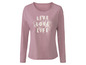 Rosa Longsleeve mit dem Aufdruck 'Live Love Life' und Blumendesign.