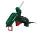 Eine grüne Parkside Heißklebepistole mit schwarzem Griff und Kabel.