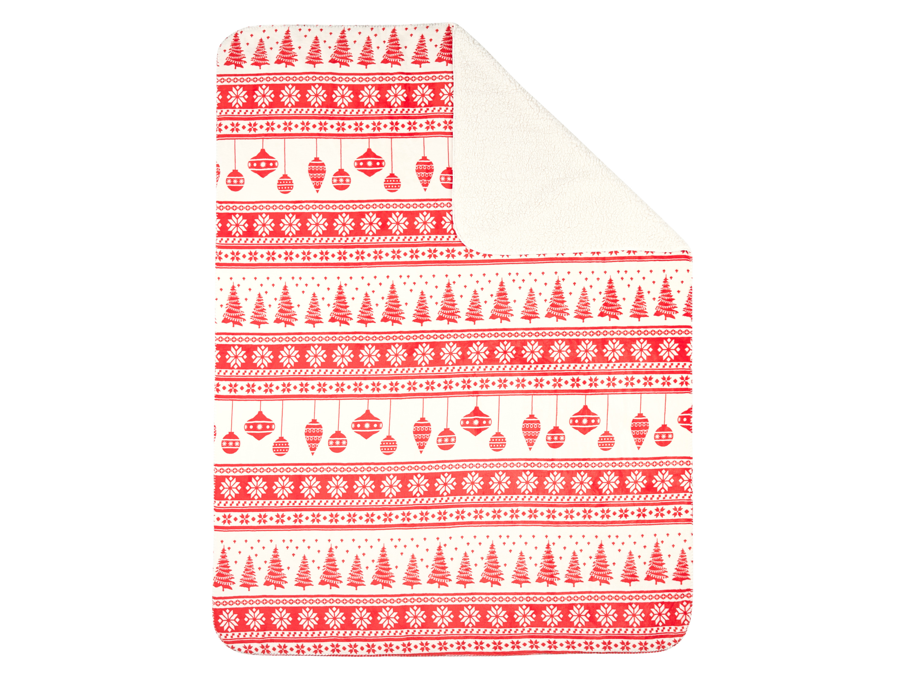 Thumbnail - LIVARNO home Teddyfleece-Kuscheldecke, 140 x 180 cm (Rot/weiß)