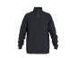 Dunkelgraues Quarter-Zip-Sweatshirt mit Stehkragen und gerippten Bündchen.
