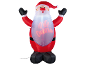 Aufblasbarer Weihnachtsmann mit der Aufschrift „HO HO! CHRISTMAS“ auf dem Bauch.