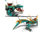 LEGO Ninjago Drache mit goldenen Details und beweglichen Teilen.
