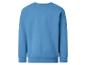 Blaues Langarm-Sweatshirt mit Rundhalsausschnitt, Rückansicht.
