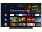 Ein Toshiba-Fernseher mit Google Play, YouTube, Prime Video und Twitch-Apps