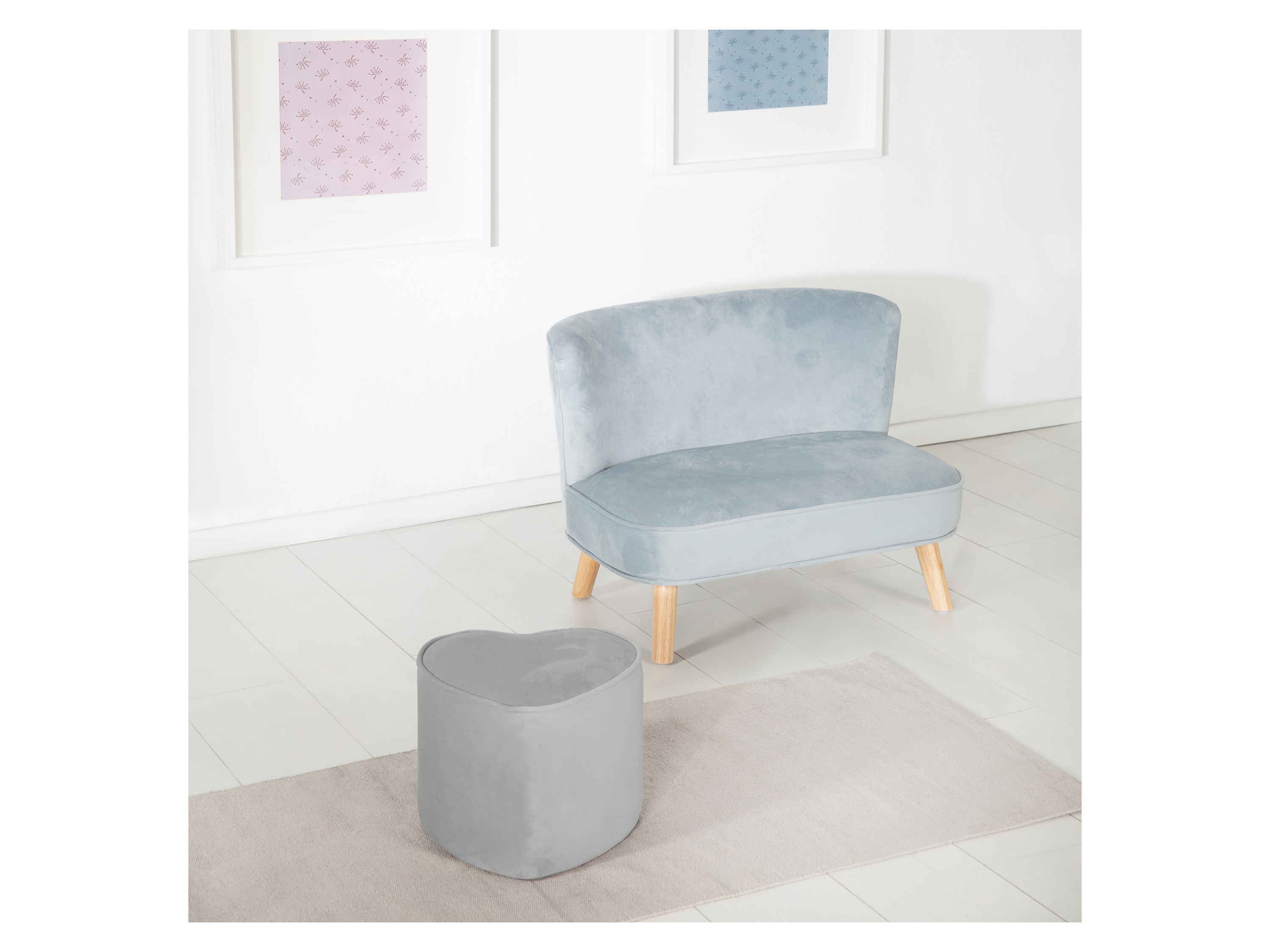 Thumbnail - roba Kinderhocker (Herzform, Grau)