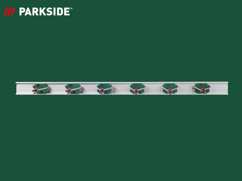 PARKSIDE® Werkzeughalter zur Wandmontage mit Metallklemmen.
