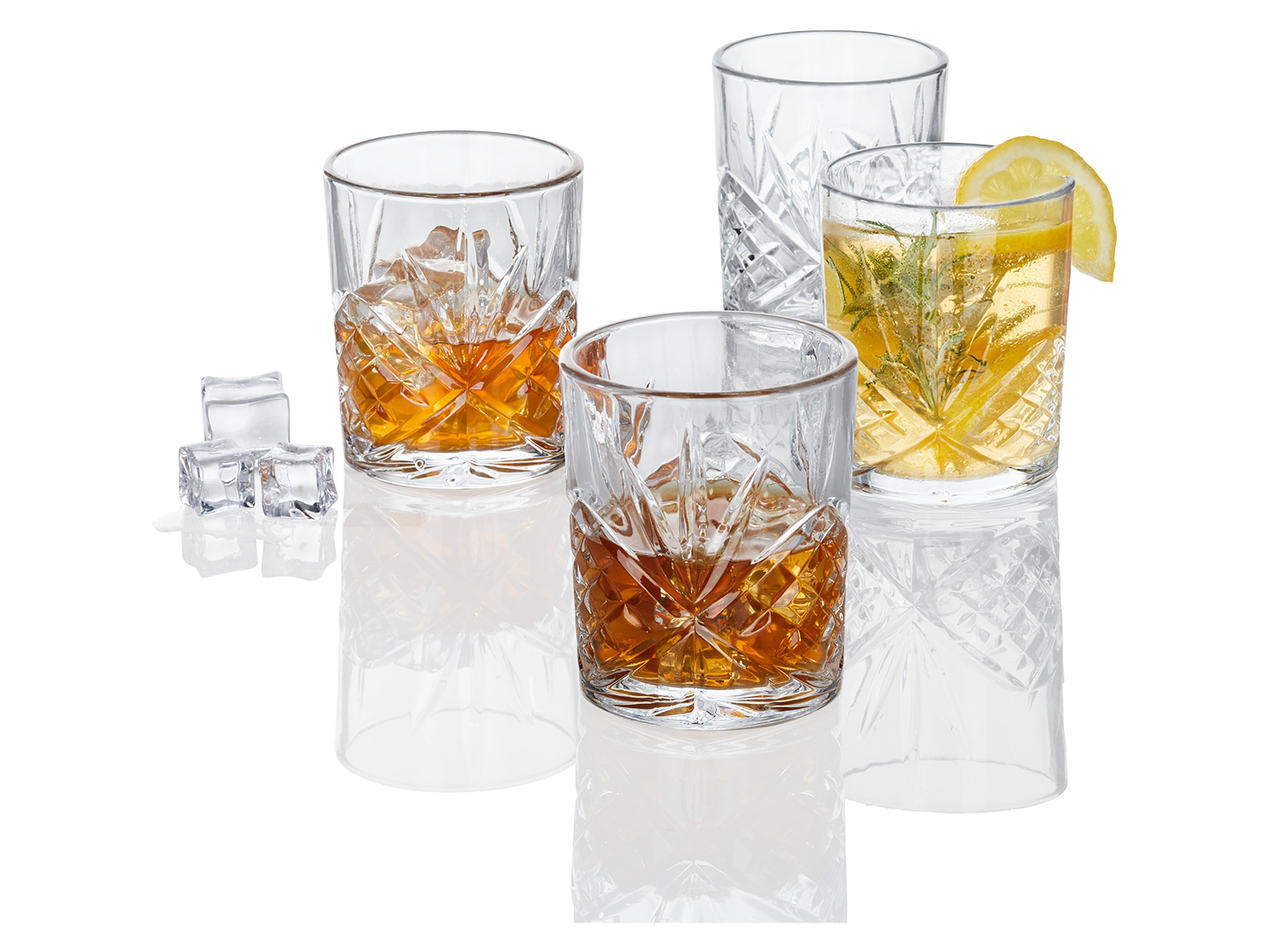 Thumbnail - ERNESTO® Kristall-Whiskey- /Longdrinkgläser, 4er-Set (Whiskeyglas)