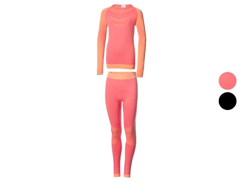 Kinder-Thermo-Set in Pink und Orange mit Langarmshirt und Leggings.