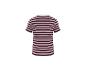 Damen-T-Shirt mit kurzen Ärmeln, rosa-braun gestreift, Rückansicht