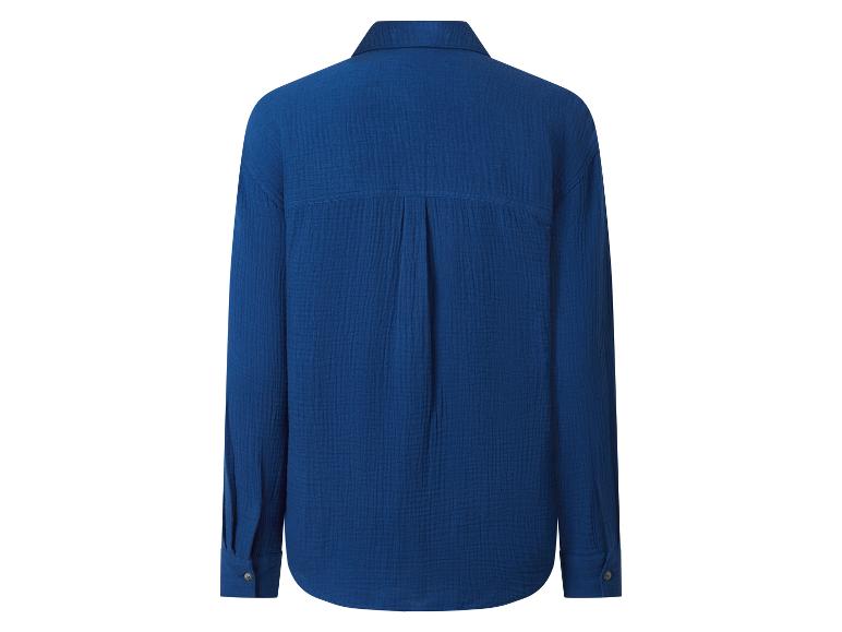 Damen Musselin-Bluse, mit Kentkragen