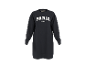 Dunkelblaues Langarmkleid mit weißem „PARIS AIMÉE“-Schriftzug.