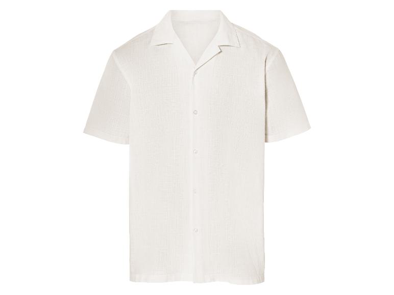 Weißes Kurzarmhemd, Casual-Stil.