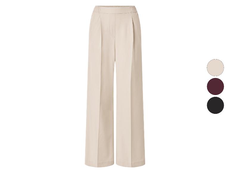 ESMARA® Damen Wide-Leg-Twillhose in Beige, mit Farbauswahl