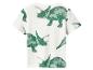 Weißes T-Shirt mit grünem Triceratops-Dinosaurier-Print