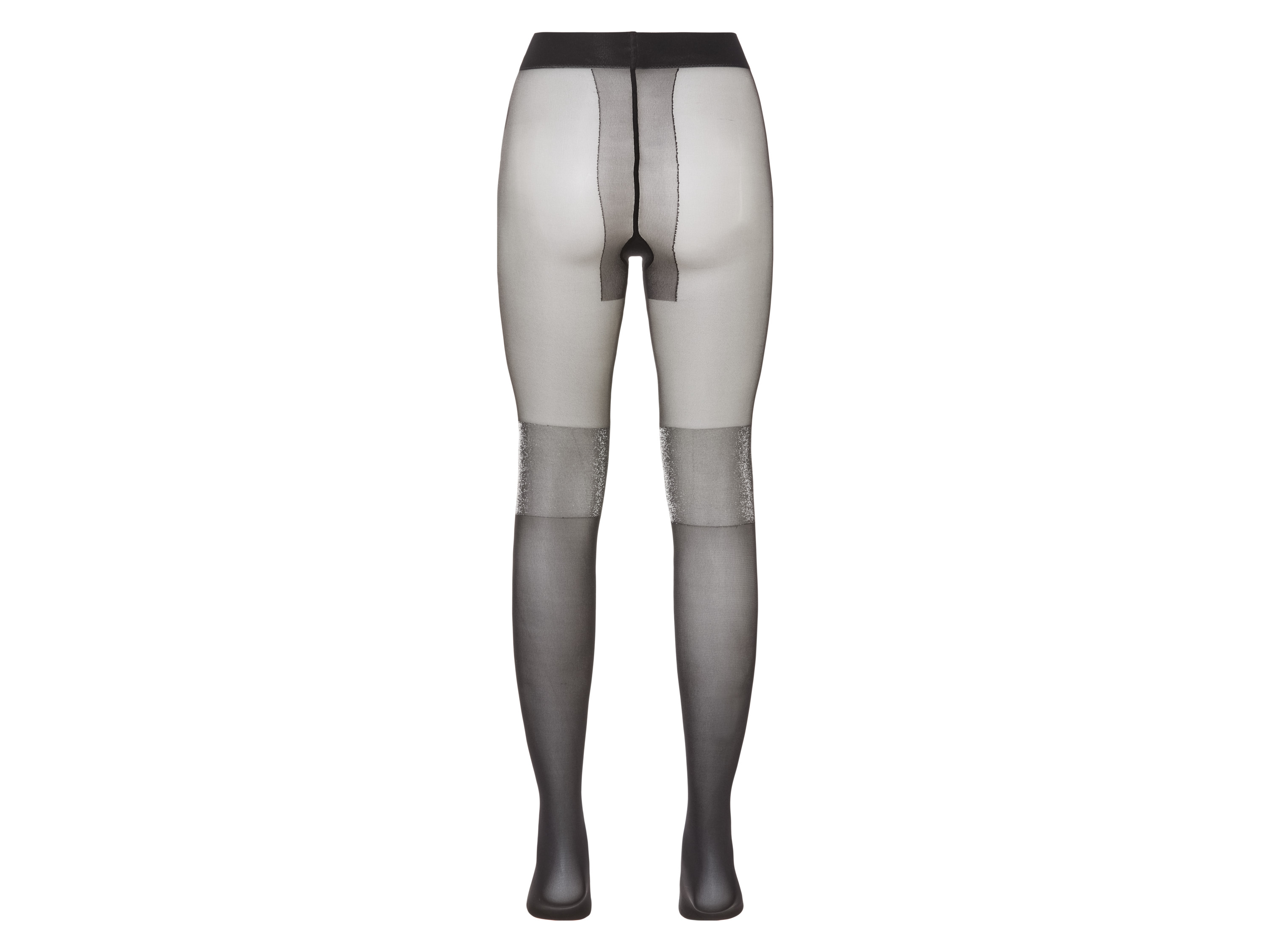 Thumbnail - esmara® Damen Feinstrumpfhose mit Overknee-Optik (schwarz/Streifen, M(40/42))