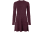 Bordeauxrotes Feinstrickkleid in Rippenoptik mit langen Ärmeln