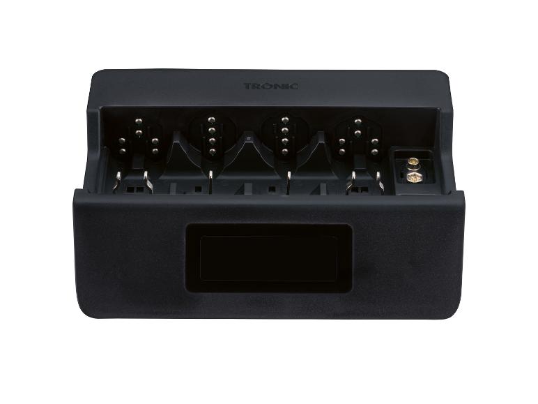 TRONIC Akkuladegerät mit vier Schächten und zusätzlichem Ladeanschluss