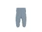 Hellblaue Babyhose mit elastischem Bund und Rippbündchen.