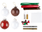 DIY-Weihnachtsdekorationsset mit Kugeln, Pfeifenreinigern, Glitzer, Pompons und Markern.