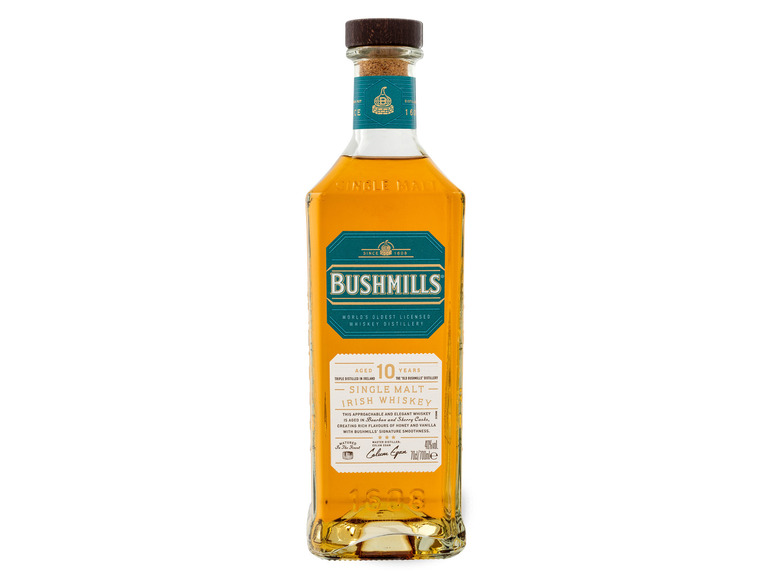 10 Vol Whiskey Single Irish 40% Malt Geschenkbox mit Jahre BUSHMILLS