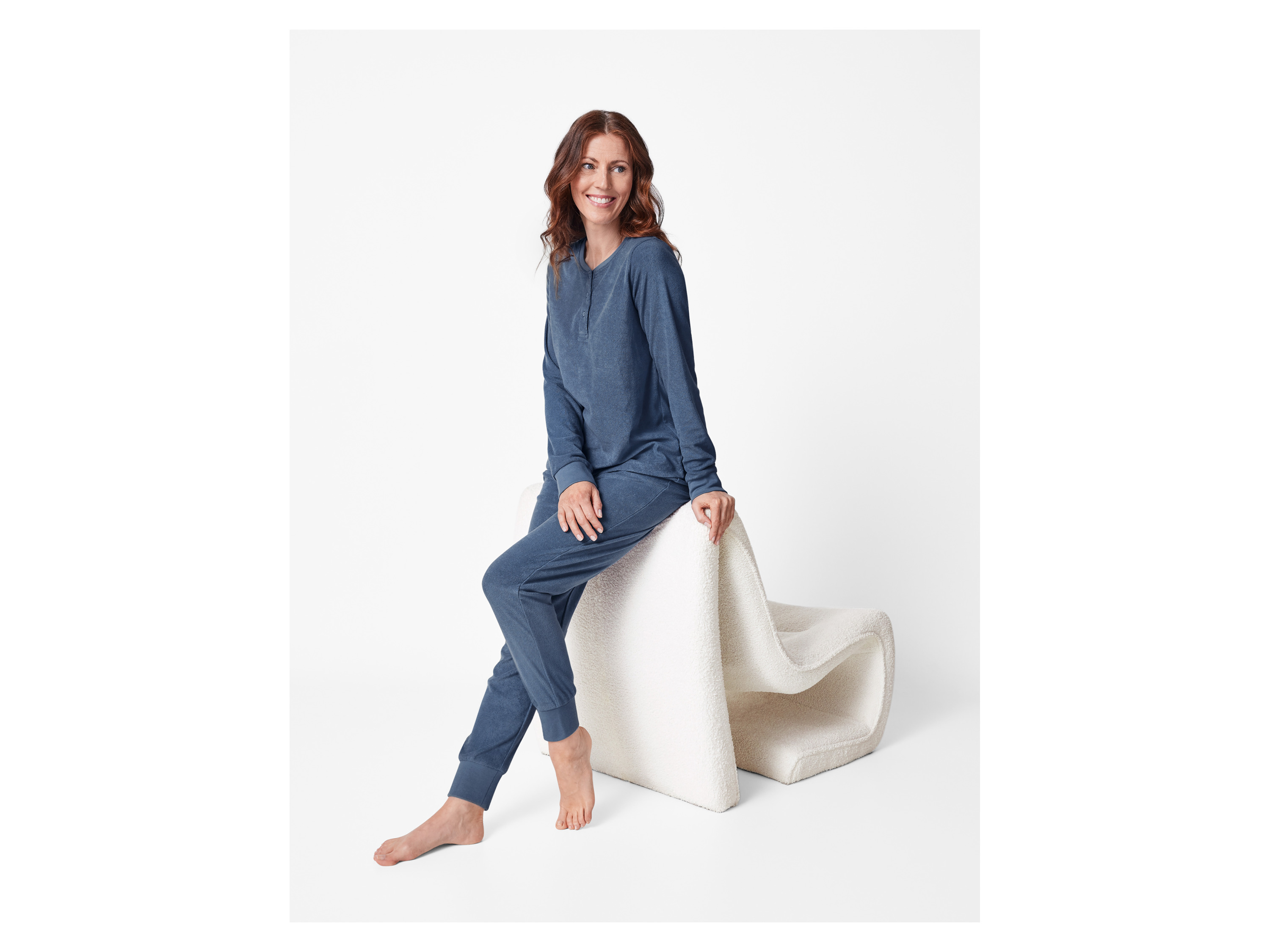 Thumbnail - esmara® Damen Frottee-Pyjama (Blau, XS(32/34))
