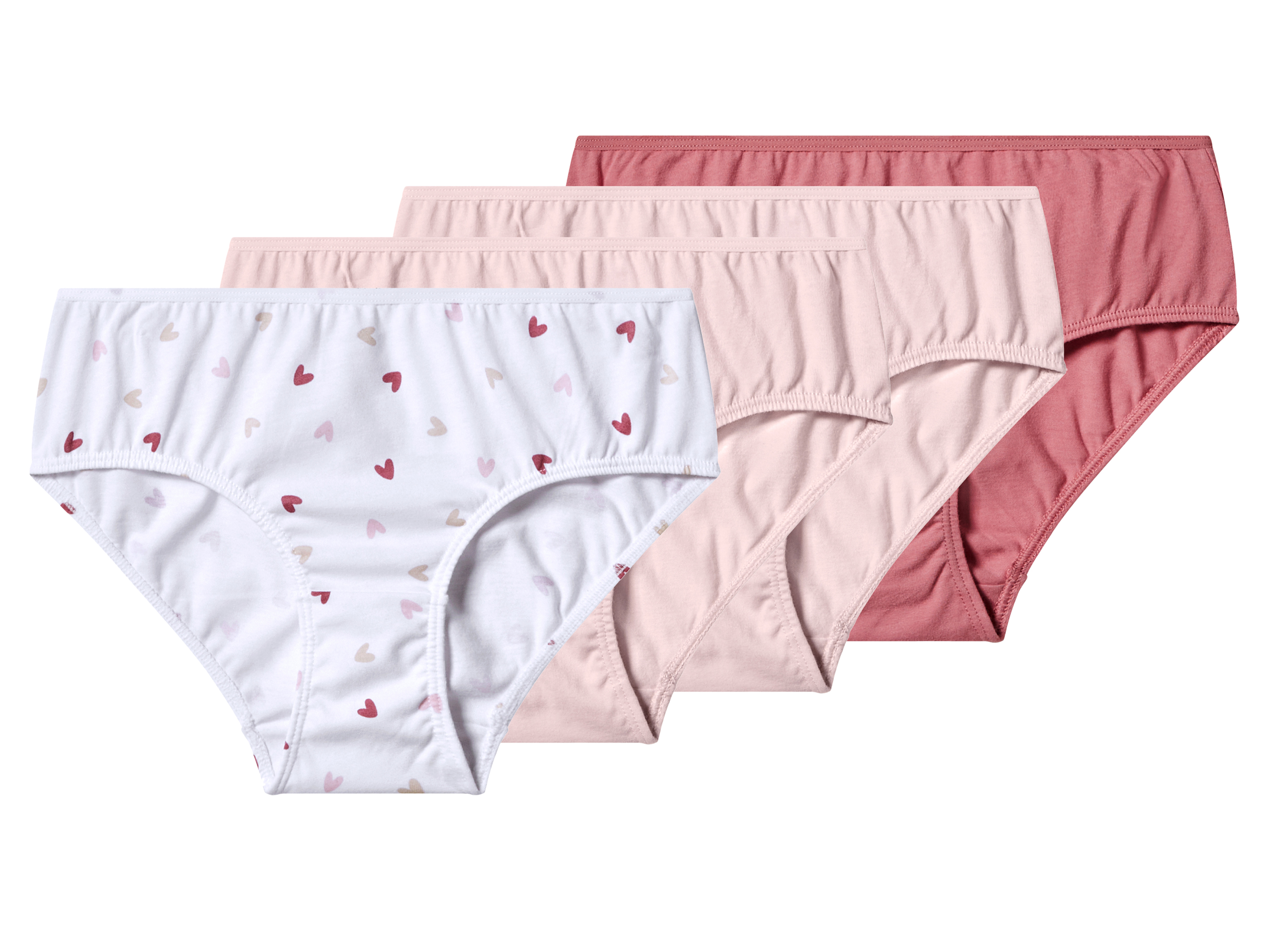 ESMARA® Kinder Mädchen Slips, 4 Stück (rosa/weiß, 146/152)