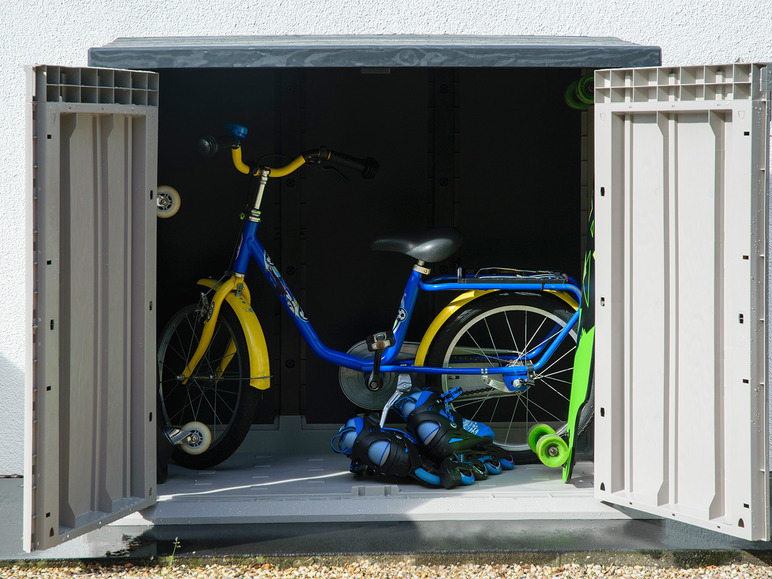 Gehe zu Vollbildansicht: dobar Mülltonnenbox 2x120 l mit Stauraum, Kunststoff - Bild 4