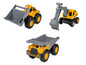 Gelber Bulldozer, Bagger und LKW für Kinder.