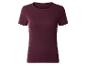 Damen-Ripp-T-Shirt mit kurzen Ärmeln in Burgunderrot