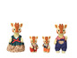 Calico Critters Giraffenfamilie in verschiedenen Outfits.