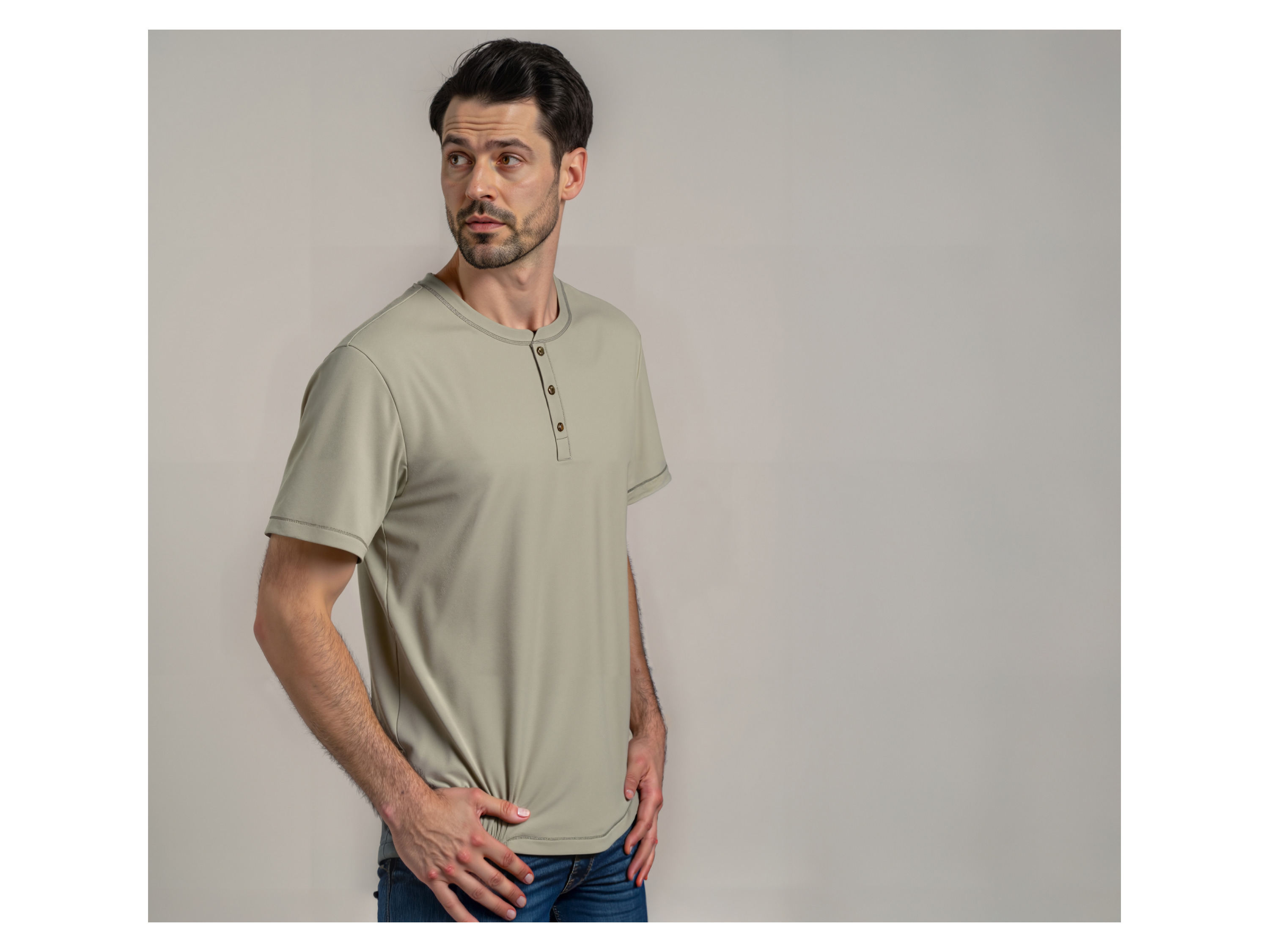 ESMARA MEN Herren T-Shirt (Beige, S (44/46)) – Bild 2 von 4