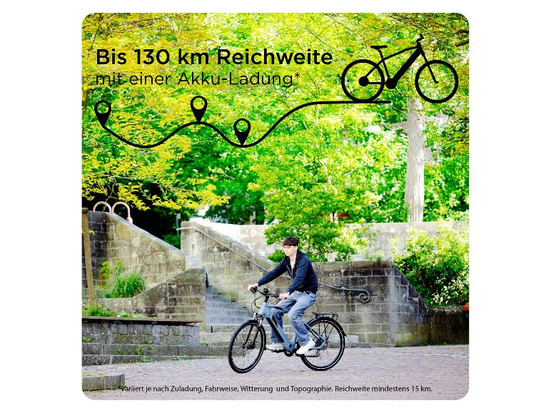 E-Bike mit einer Reichweite von bis zu 130 km pro Akkuladung.