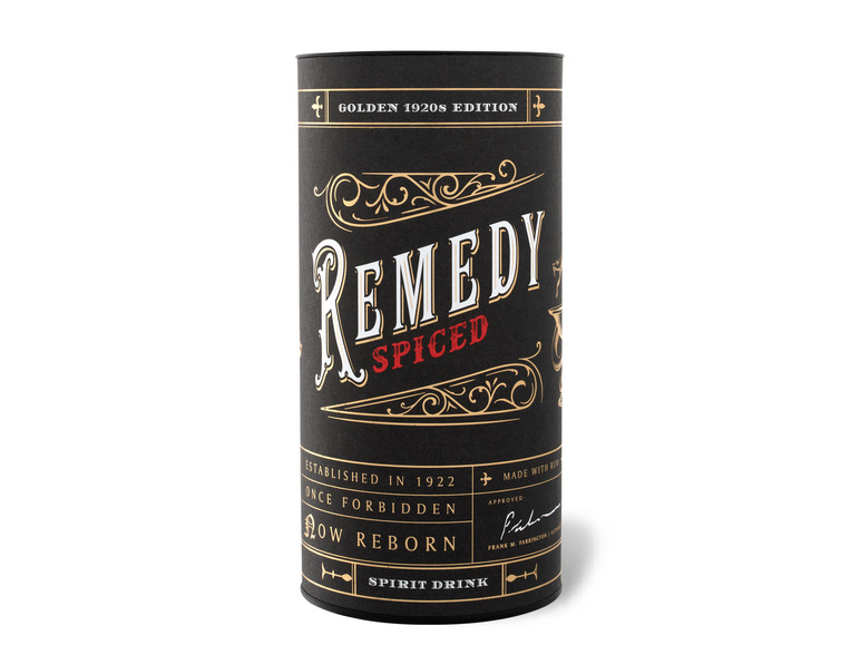 Remedy Spiced (Rum-Basis) 41,5% mit Edition Golden Geschenkbox Vol 1920\'s