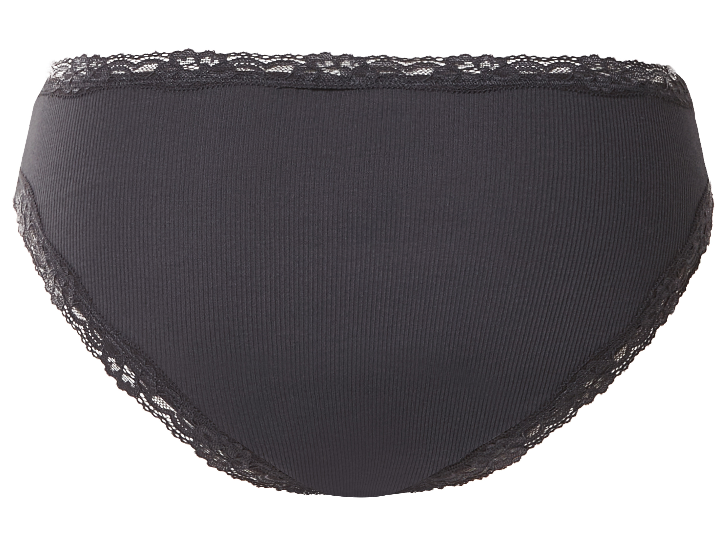 Thumbnail - esmara® Damen Slip Rippe mit Spitze 5er (navy/grau, S(36/38))