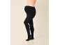 Schwarze Umstandsstrumpfhose an einem Model, Seitenansicht.